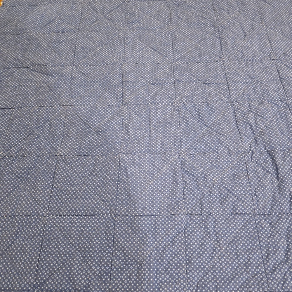 Handmade Blue Rag Quilt Throw Blanket Floral Patchwork Cottage Farmhouse 60x47 - Picture 7 of 9